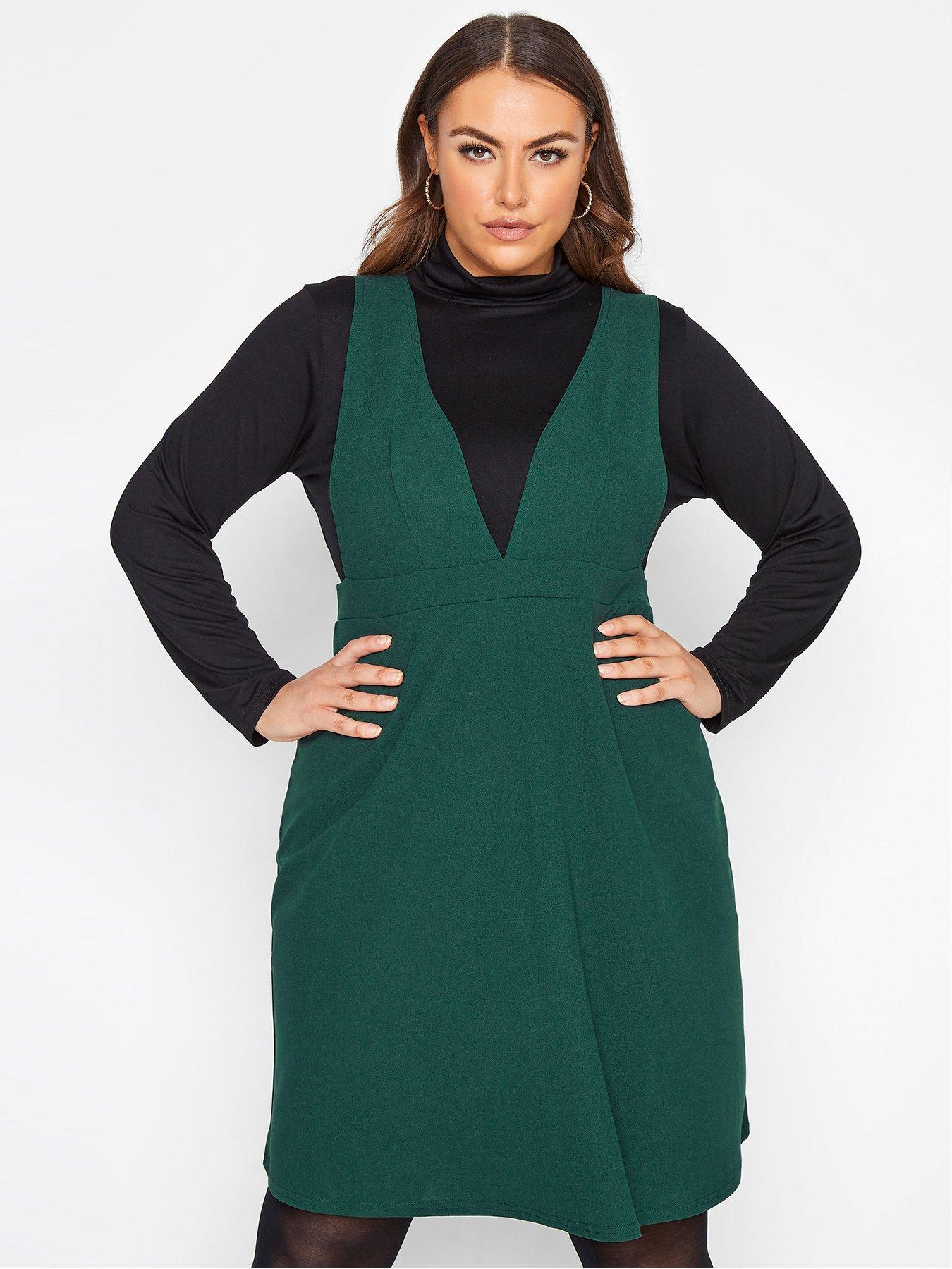 black pinafore dress size 22