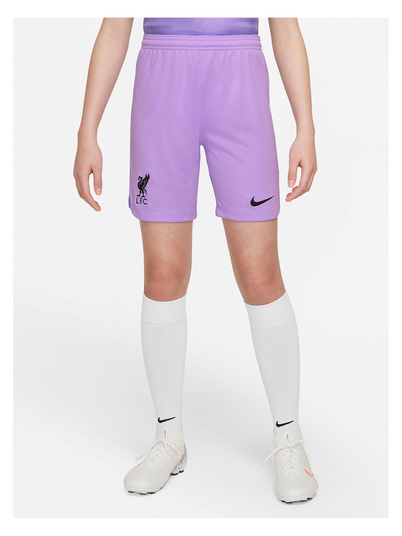 Nike Liverpool F.C. 2022 23 Stadium Goalkeeper Older Kids Nike Dri FIT Football Shorts Lilac Black littlewoods