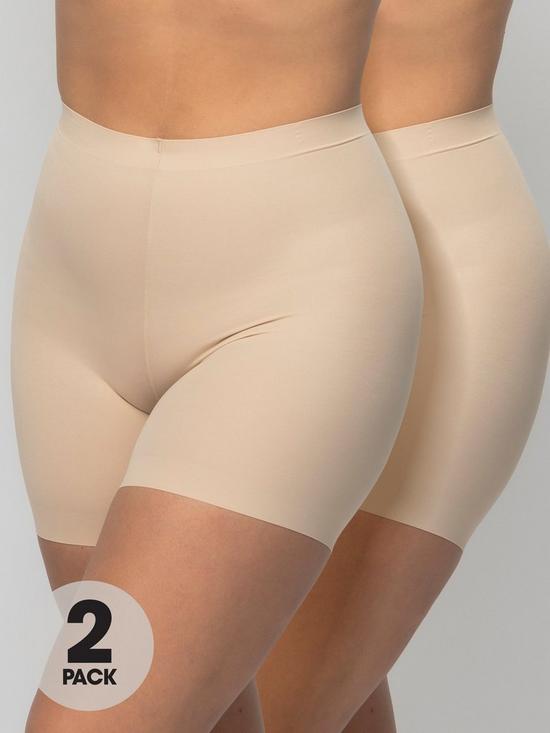 front image of maidenform-2-pack-cover-your-bases-girlshort