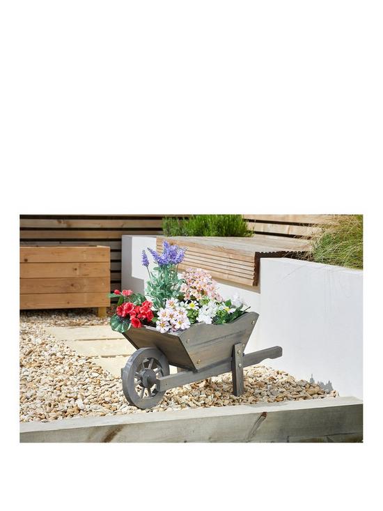 front image of smart-garden-wheelbarrow-planter-slate