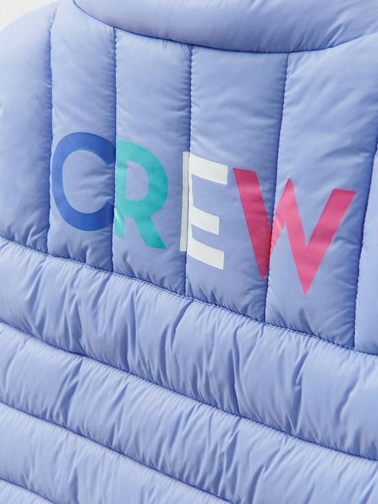 stillFront image of crew-clothing-girls-reverse-logo-padded-gilet-blue