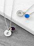  image of treat-republic-personalised-silver-birthstone-crystal-and-disc-necklace