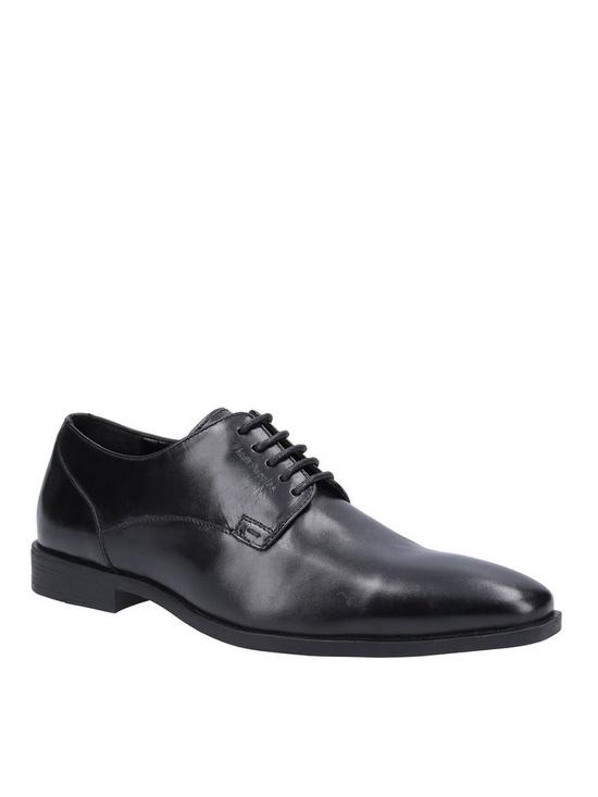 front image of hush-puppies-ezra-lace-shoes-black