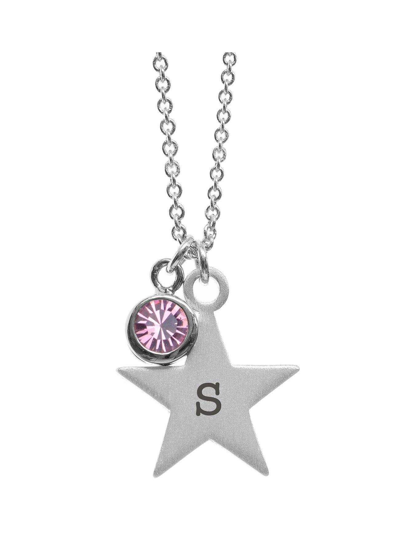 treat-republic-personalised-silver-star-with-birthstone-crystal-necklace