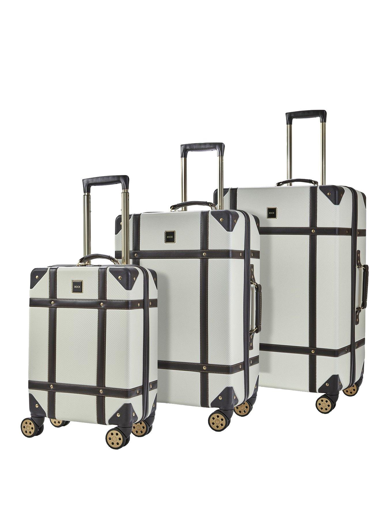 undefined Vintage 8-Wheel Suitcases 3 piece Set - Cream