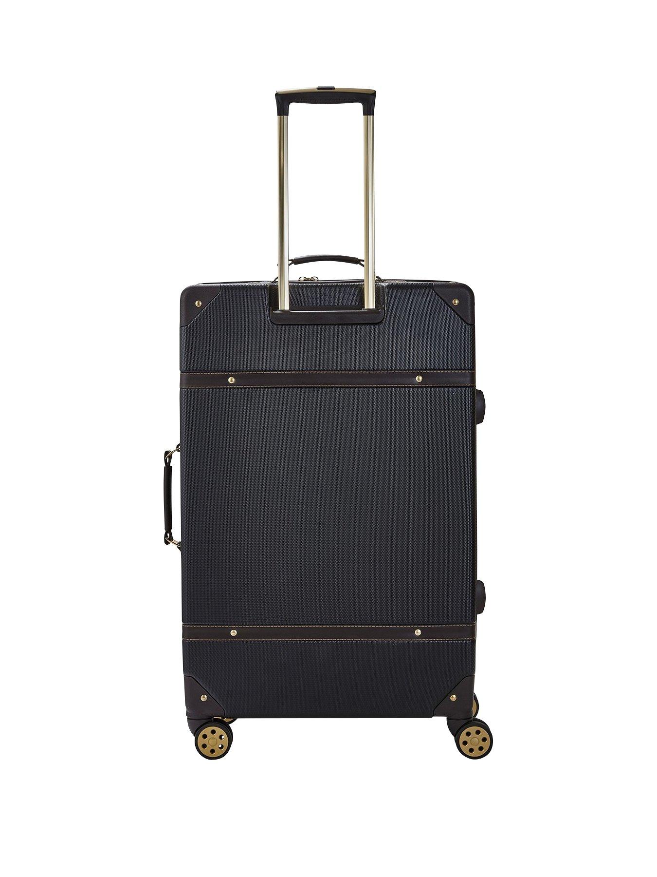 Rock Luggage Vintage Large 8Wheel Suitcase Black