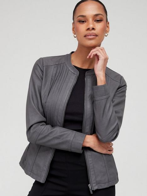 v-by-very-pintuck-faux-leather-jacket-grey