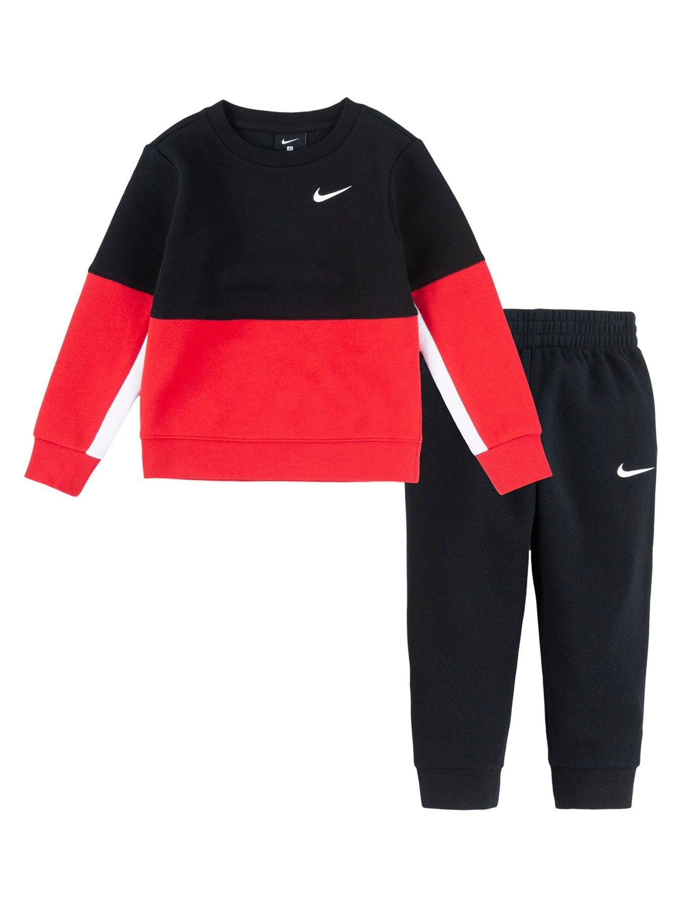 nike-rookie-flc-crew-jogger-set-blackred