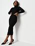 missguided-missguided-recycled-roll-neck-ribbednbspmidi-dress-blackfront