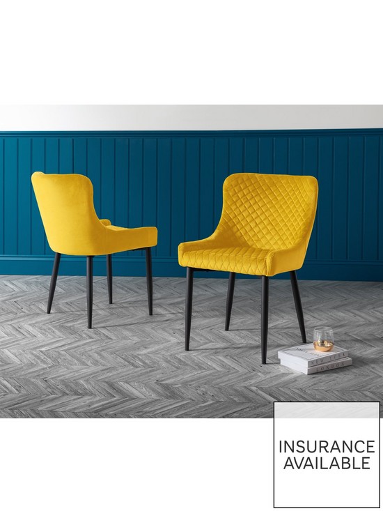 stillFront image of julian-bowen-luxe-set-of-2-velvet-dining-chairs-mustard