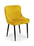  image of julian-bowen-luxe-set-of-2-velvet-dining-chairs-mustard