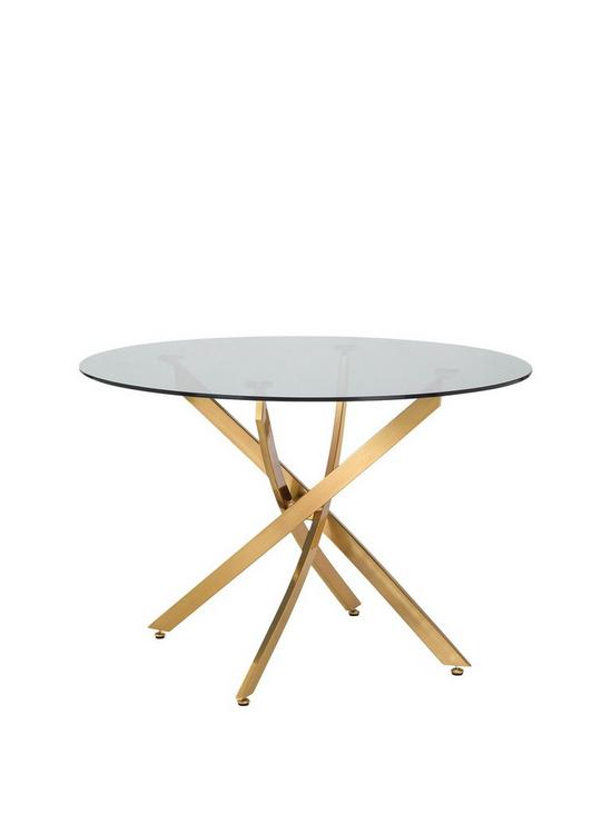 front image of julian-bowen-monterno-100-cm-glass-top-round-dining-table