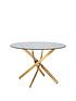  image of julian-bowen-monterno-100-cm-glass-top-round-dining-table