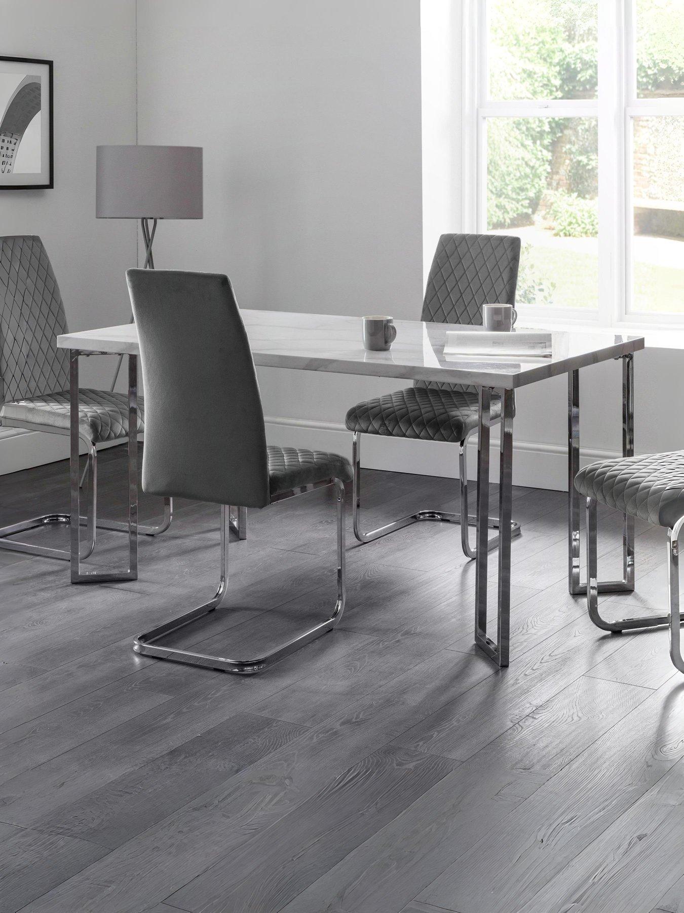 undefined Positano 150 cm Marble and Chrome Dining Table
