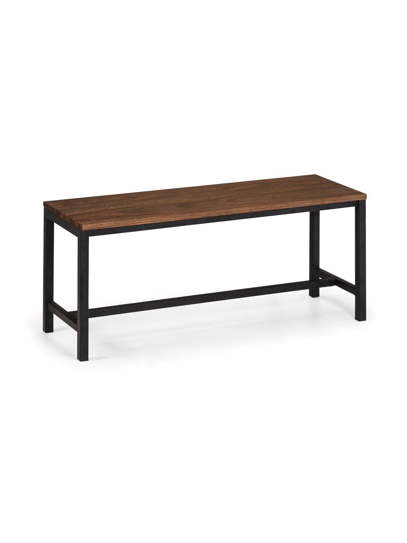  image of julian-bowen-tribeca-120-cm-diningnbsptable-2-tribecanbspbenches-walnut