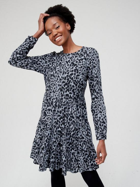 front image of v-by-very-tierednbspmini-dress-animal-print