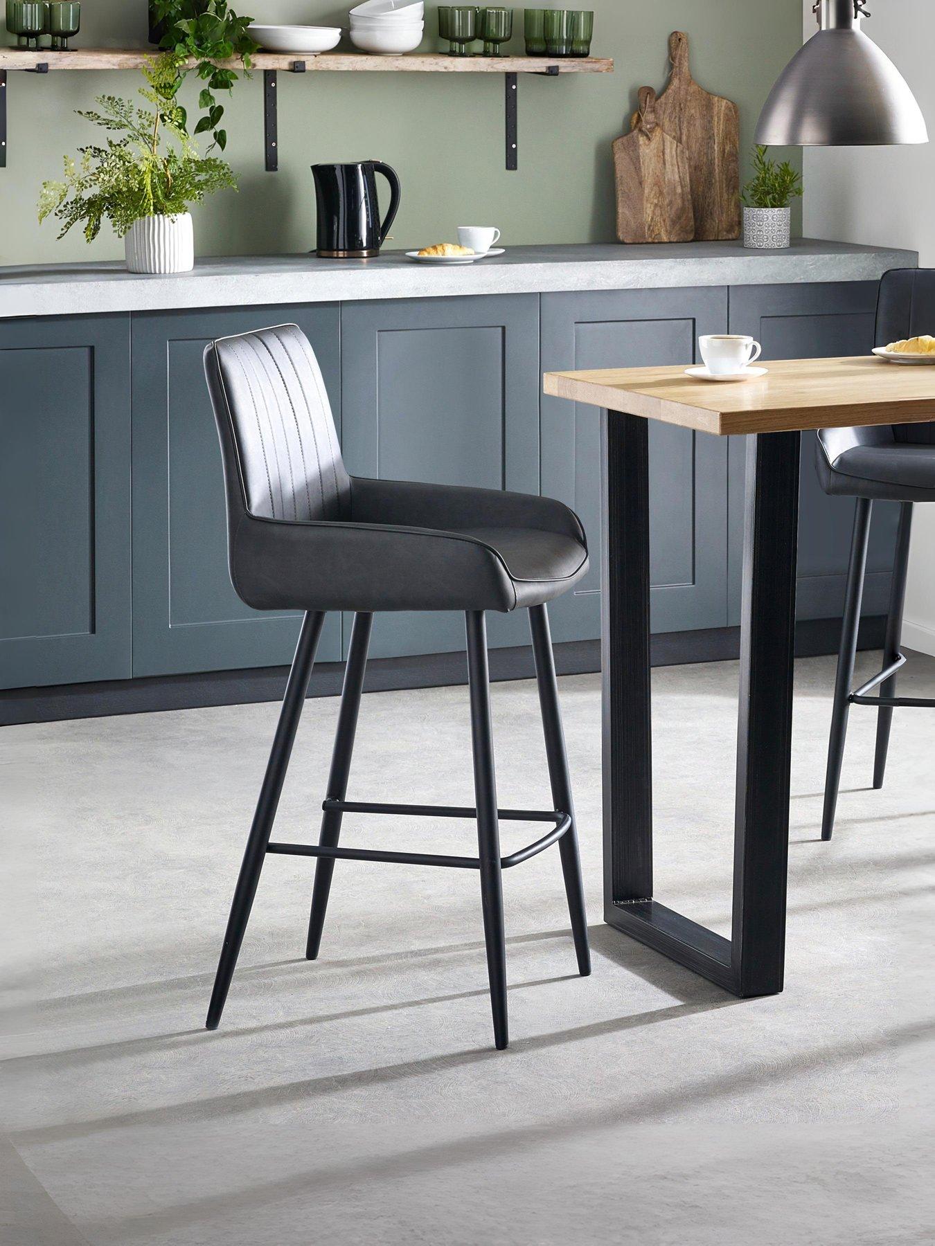 Image 1 of 5 of Julian Bowen Soho Faux Leather Barstool - Black
