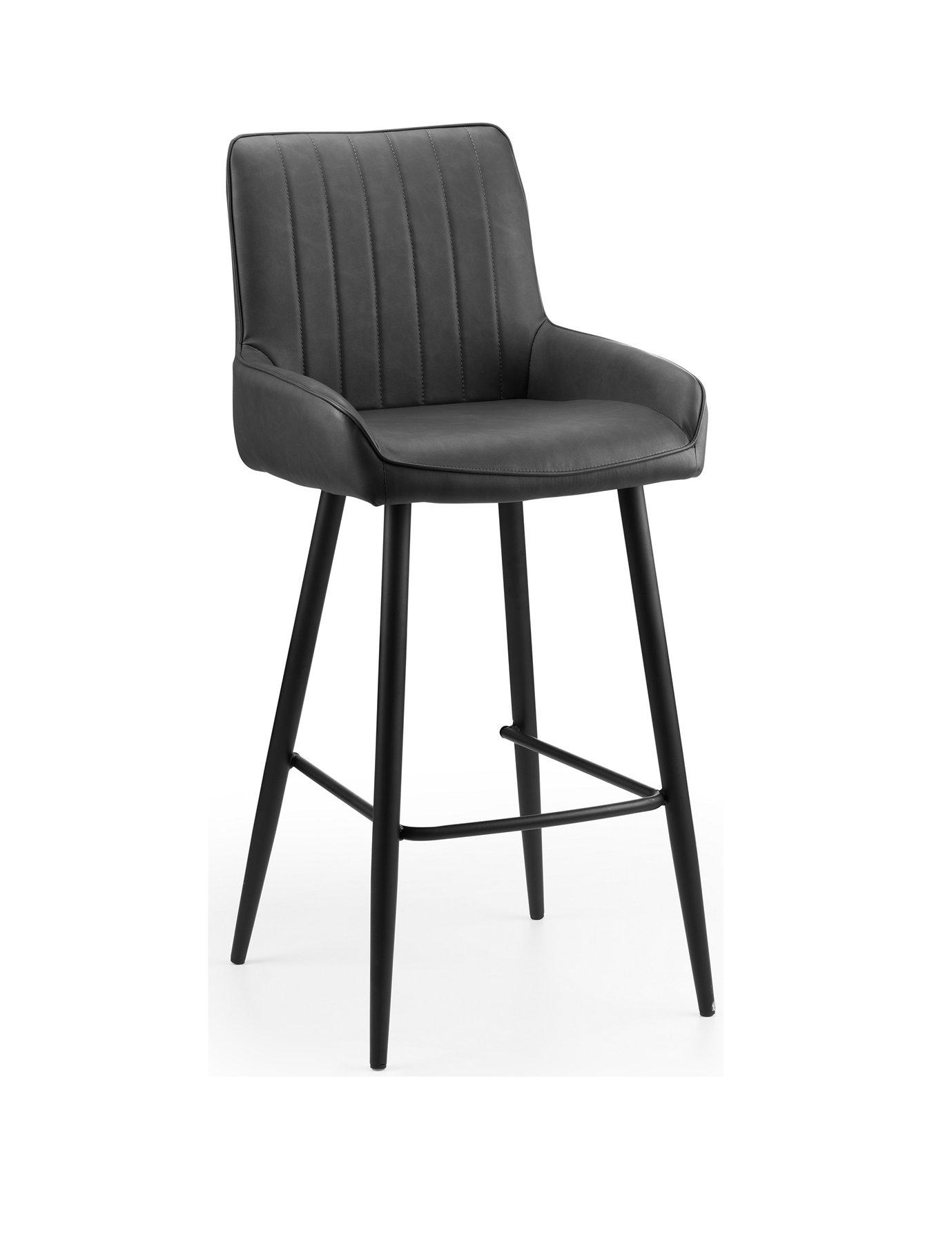 Image 2 of 5 of Julian Bowen Soho Faux Leather Barstool - Black