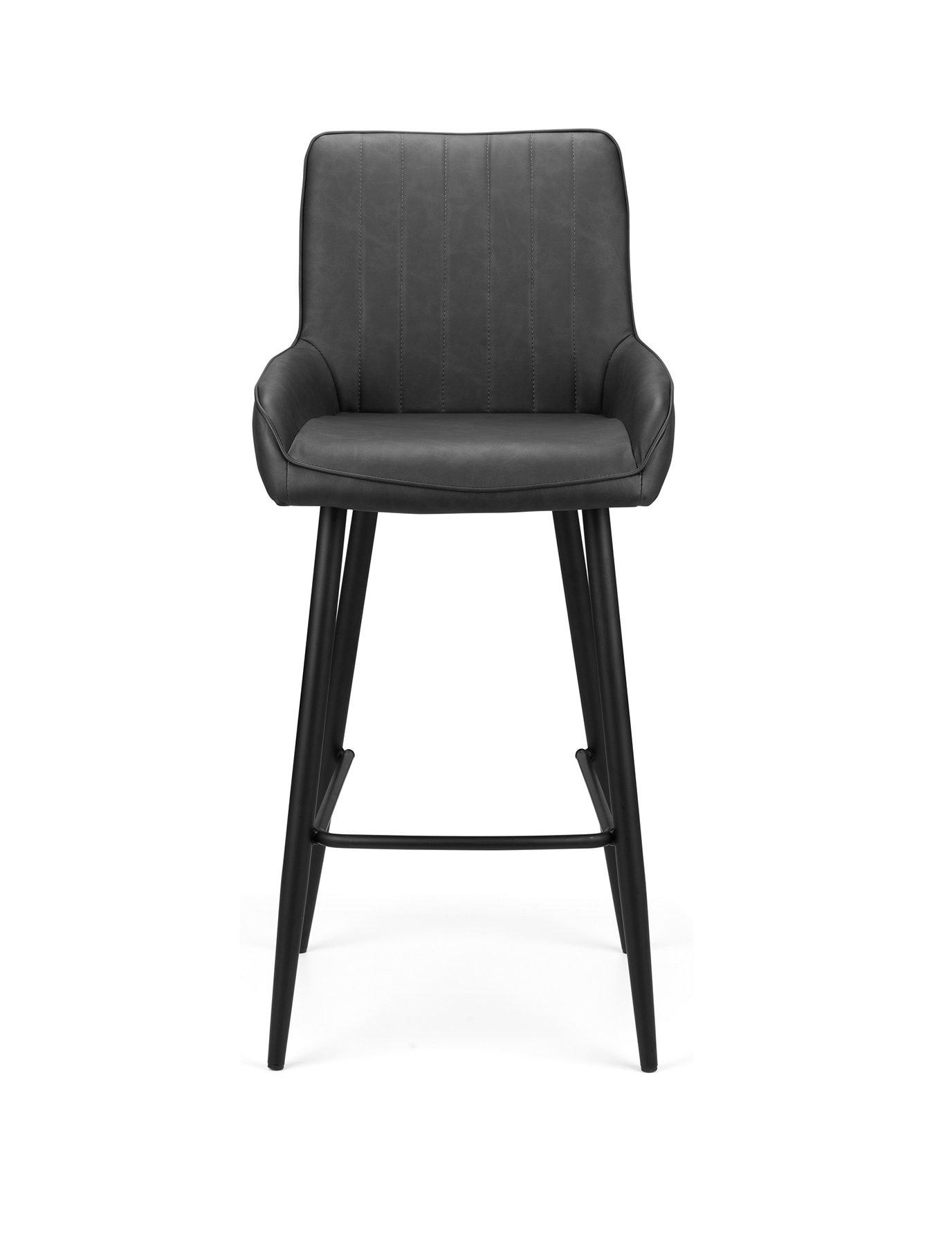 Image 3 of 5 of Julian Bowen Soho Faux Leather Barstool - Black
