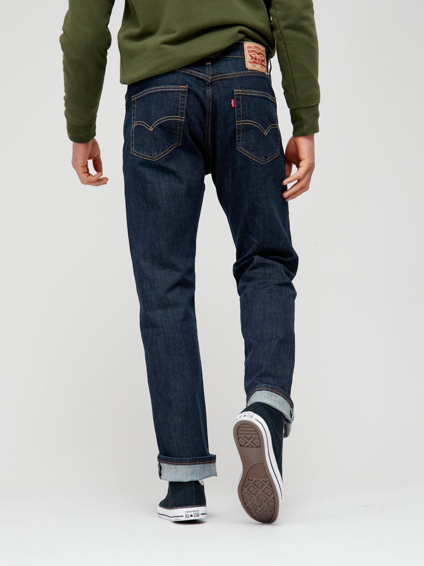 Levi's 505 Regular Fit Jeans Dark Rinse Dark Blue Littlewoods