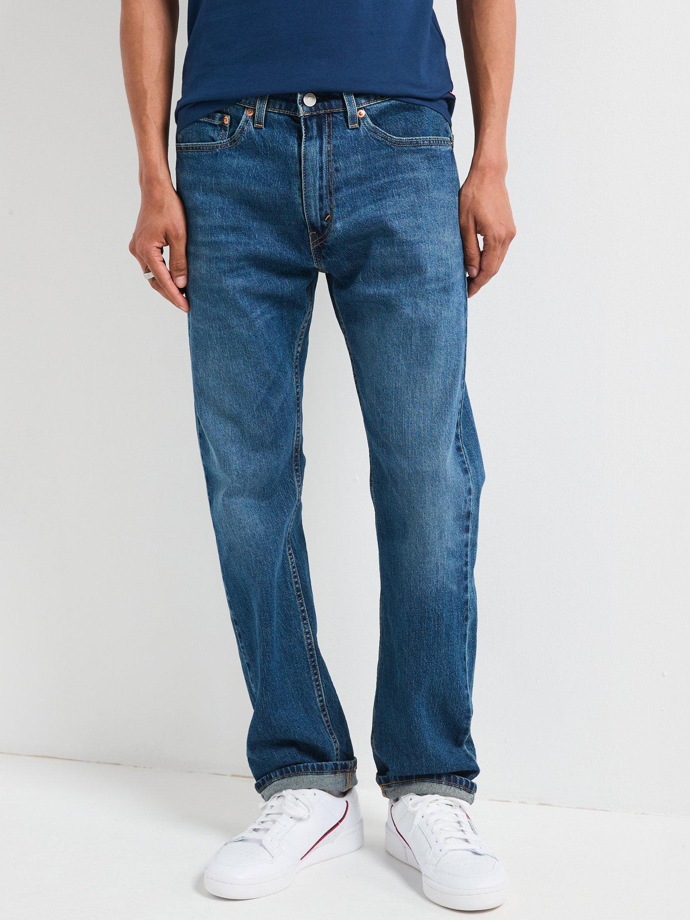 Image 1 of 5 of Levi's 505 Regular Fit Jeans - Sunset Down - Dark Blue
