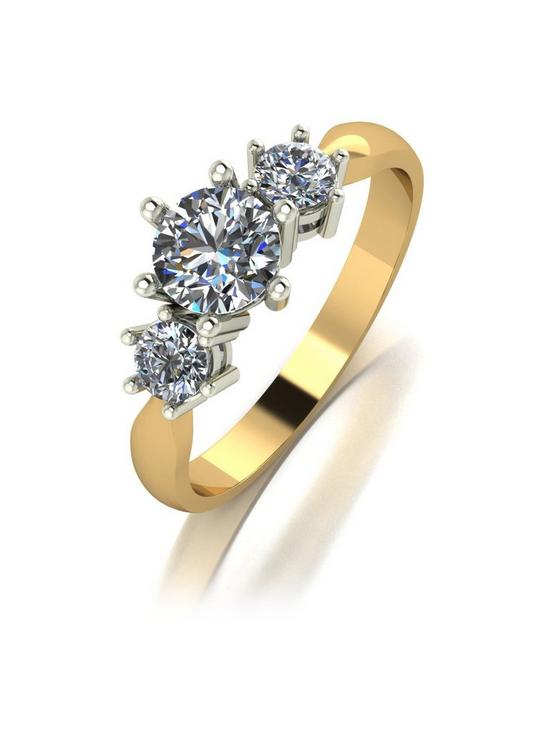 front image of moissanite-9ct-gold-1ct-total-eq-moissanite-solitaire-ring-with-moissanite-shoulders