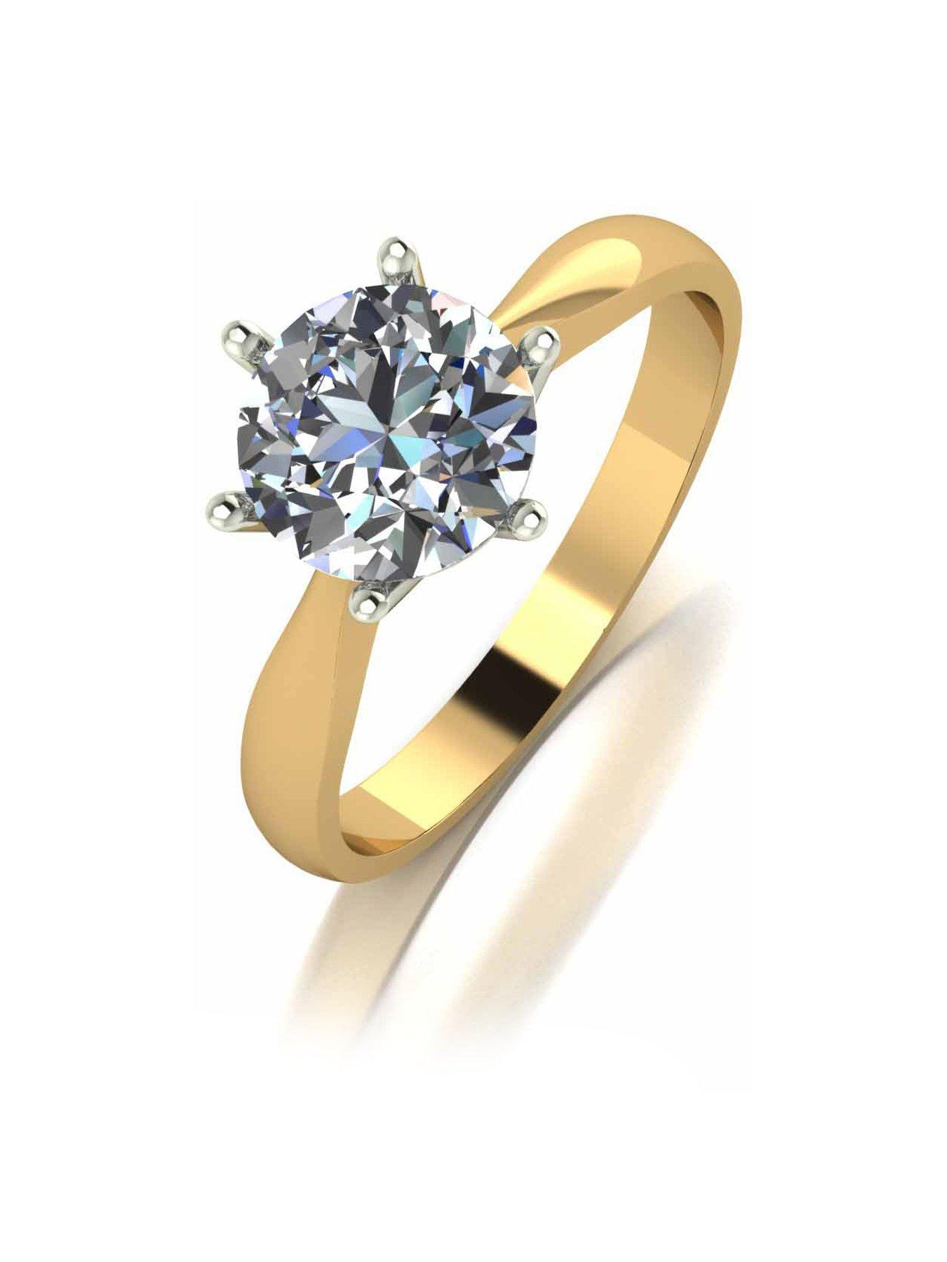 Image 1 of 5 of Moissanite 9ct Gold 1.50ct Eq Moissanite Solitaire Ring