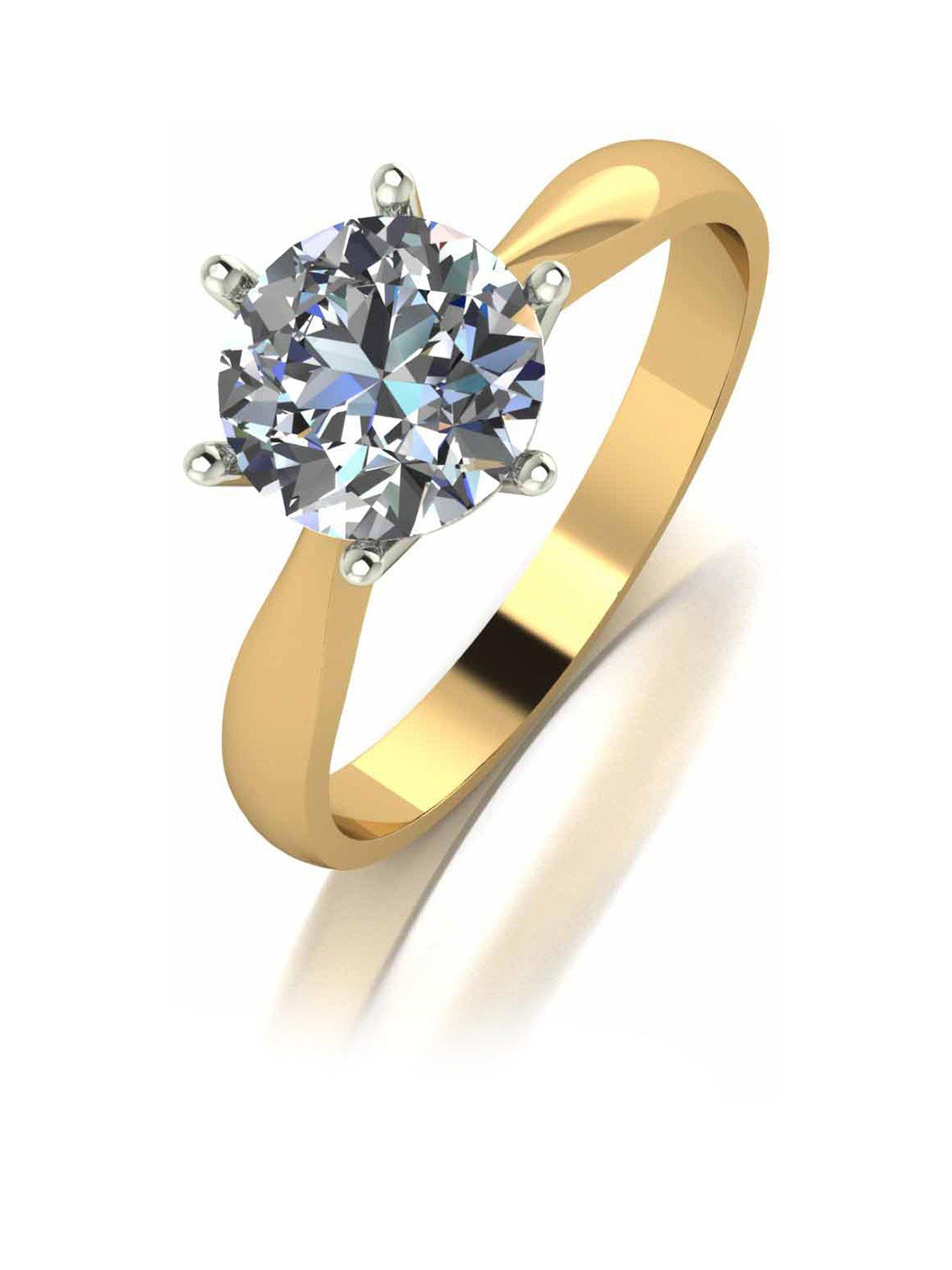 Image 1 of 5 of Moissanite 9ct Gold 1.50ct Eq Moissanite Solitaire Ring