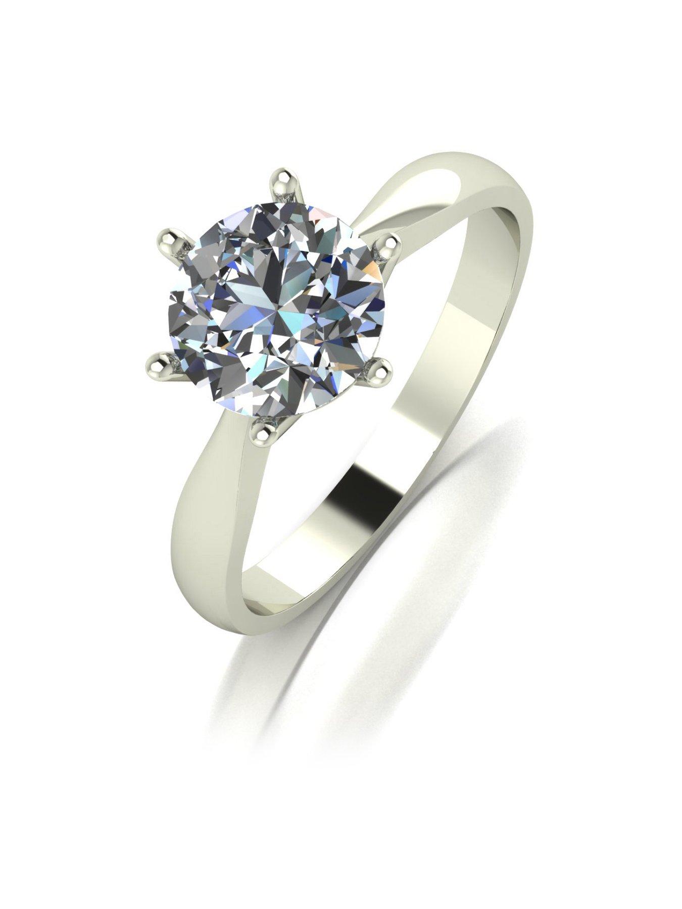 undefined 9ct Gold 1.50ct Eq Moissanite Solitaire Ring