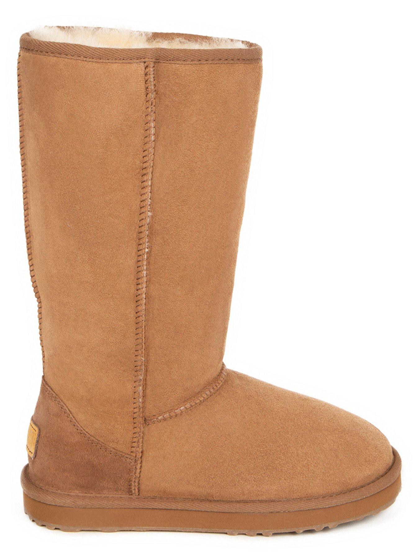  image of just-sheepskin-ladies-tall-classic-sheepskin-boot-chestnut
