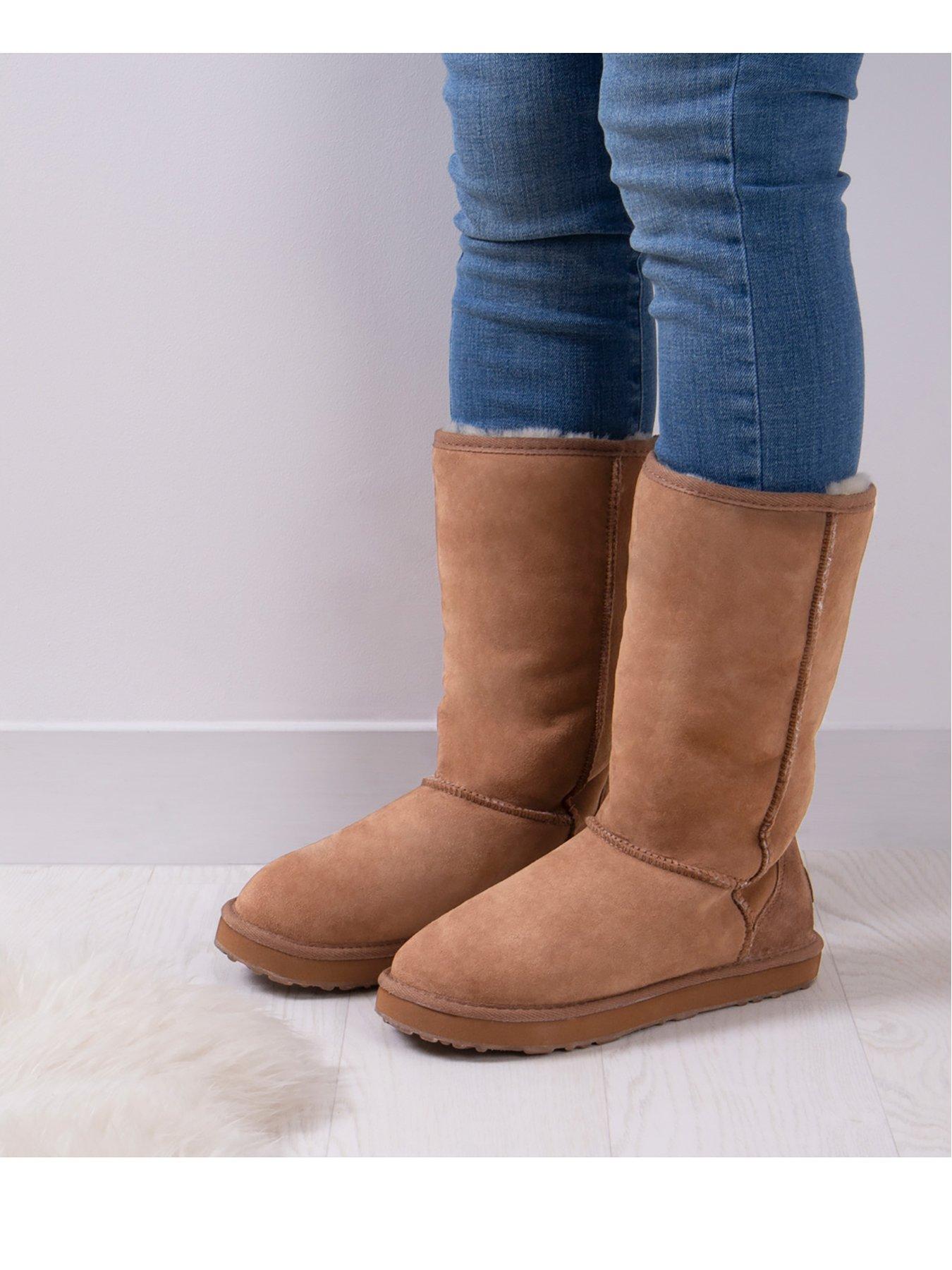  image of just-sheepskin-ladies-tall-classic-sheepskin-boot-chestnut