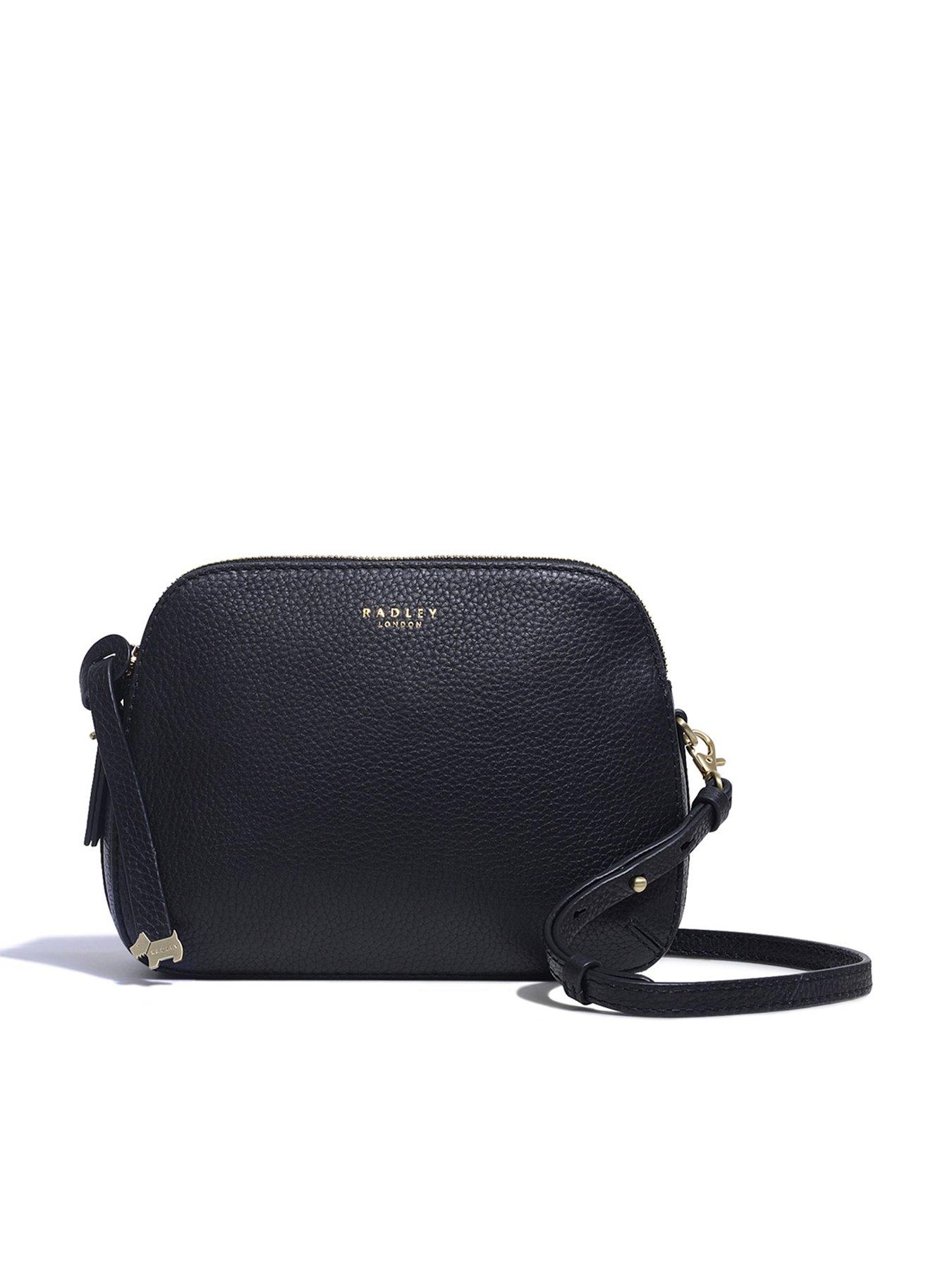 Radley Pocket Croc-Embossed Leather Medium Cross Body Bag, Black