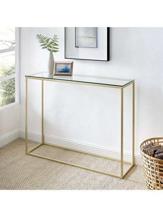 front image of lisburn-designs-sandy-console-table-gold