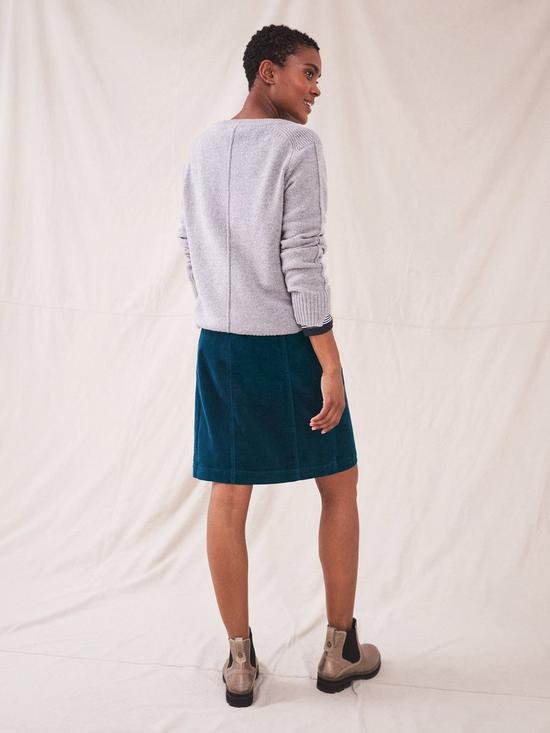 stillFront image of white-stuff-josie-organic-cord-skirt--dark-teal