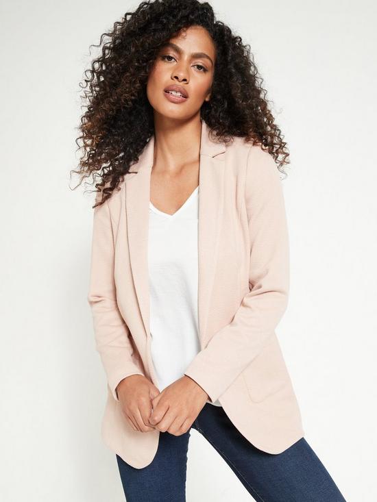 front image of everyday-jersey-single-breasted-blazer-neutral