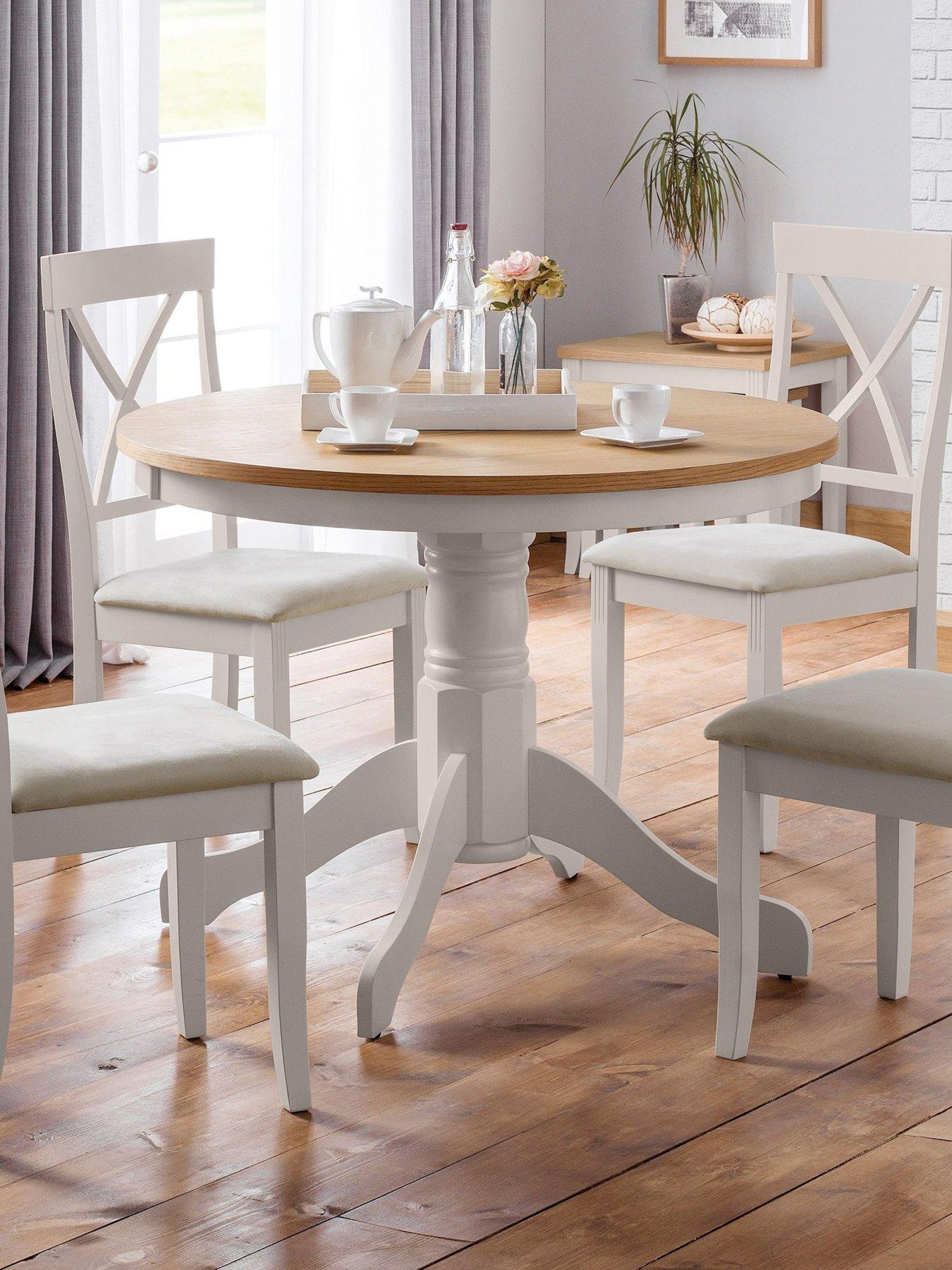 undefined Davenport 106 cm Round Pedestal Table - Grey/Oak