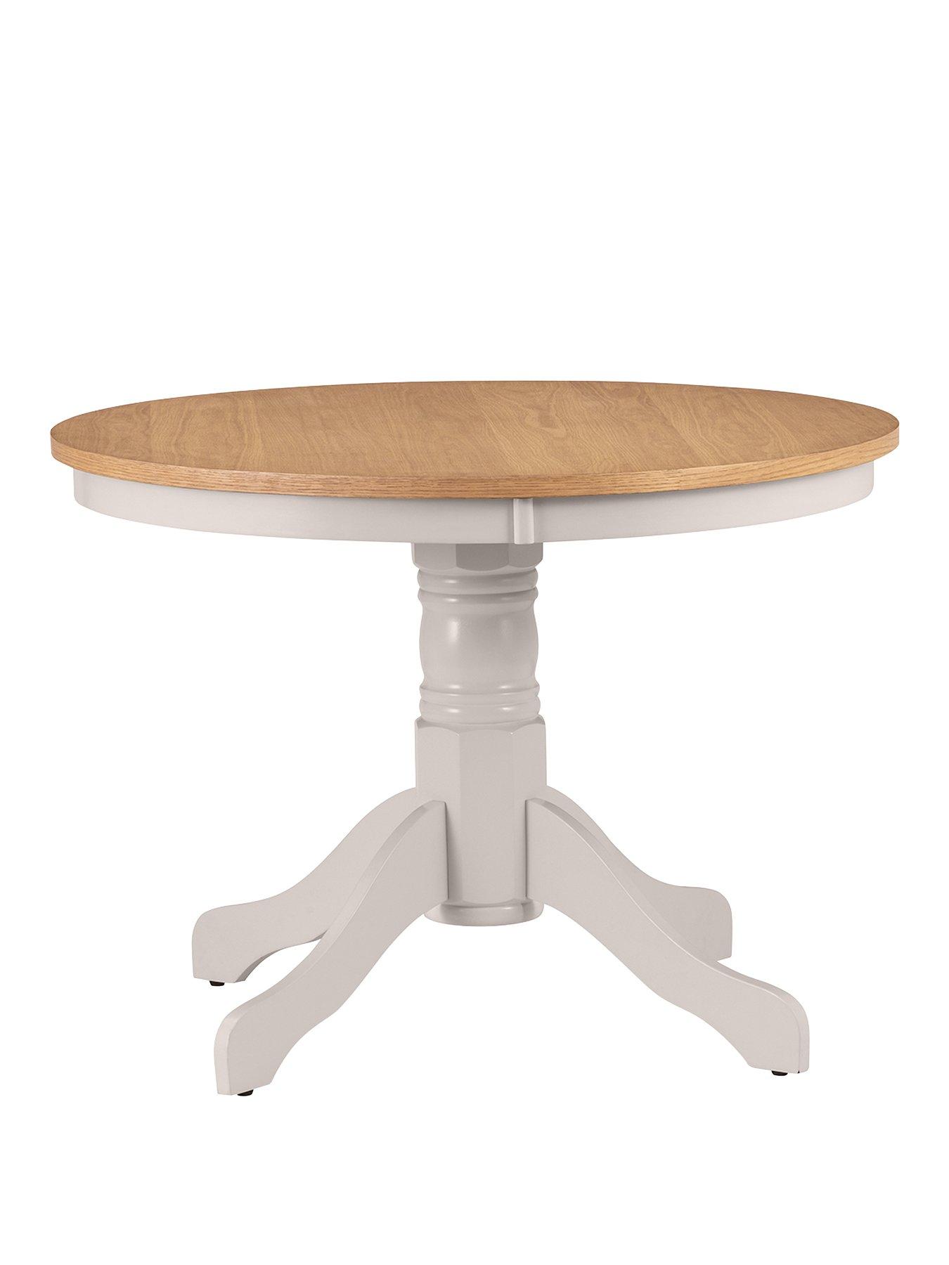 Image 2 of 3 of Julian Bowen Davenport 106 cm Round Pedestal Table - Grey/Oak