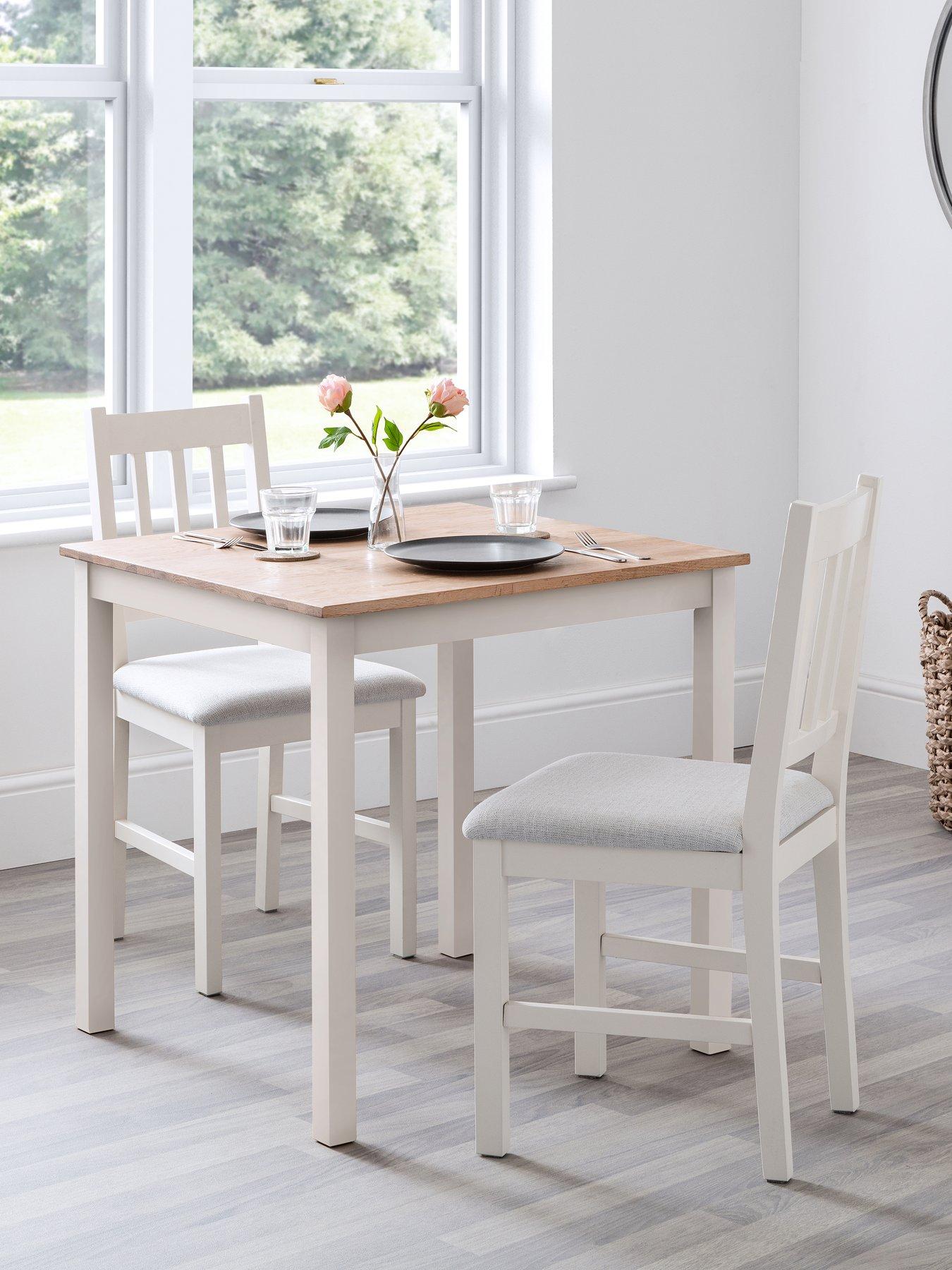 Julian Bowen Coxmoor 75 cm Solid Oak Square Dining Table - Ivory/Oak
