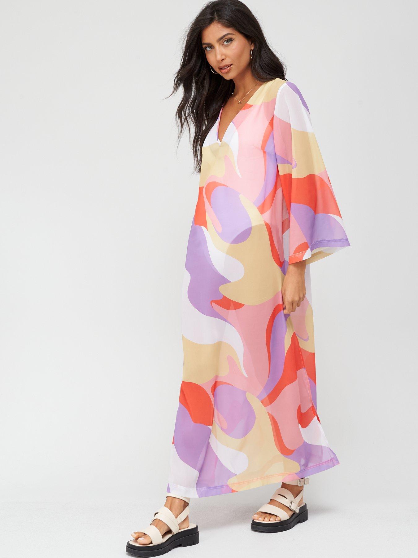 V by Very Printed Chiffon Long Sleeve 