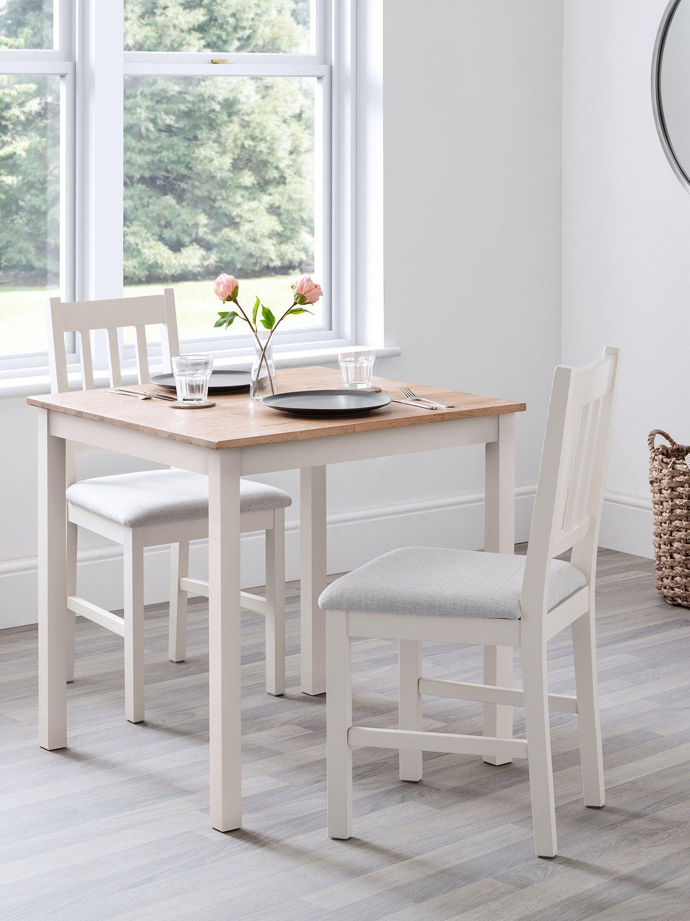 Julian Bowen Coxmoor 75 cm Square Solid Oak Dining Table + 2 Chairs