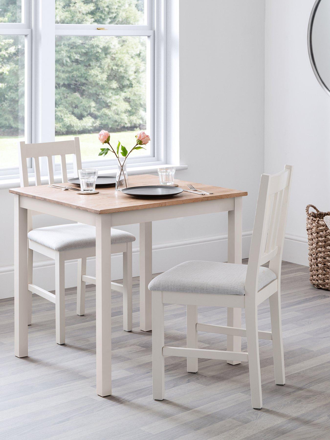 Image 1 of 5 of Julian Bowen Coxmoor Set of 2 Solid Oak Dining Chairs - Ivory
