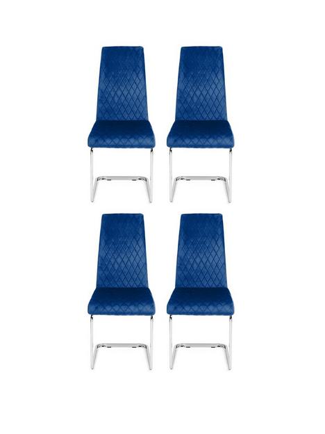 julian-bowen-calabria-set-of-4-velvet-cantilever-dining-chairs-blue