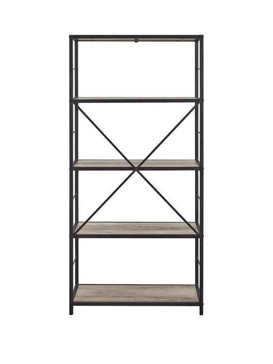 front image of lisburn-designs-hythe-bookcase-greyblack
