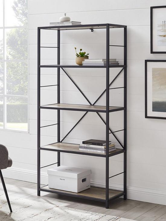 stillFront image of lisburn-designs-hythe-bookcase-greyblack