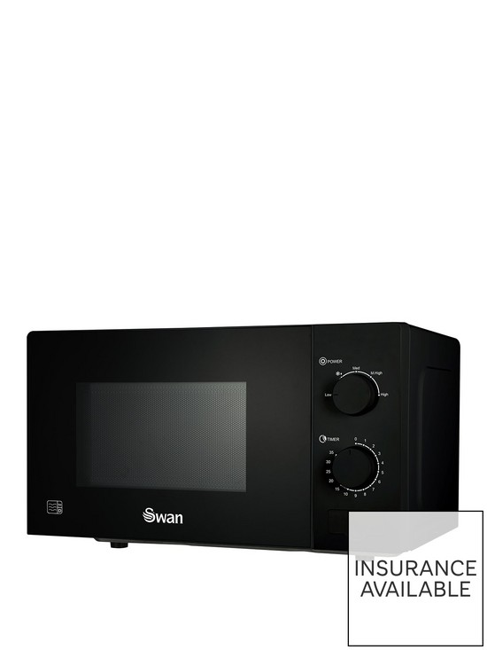 front image of swan-20l-700w-manual-microwave--black