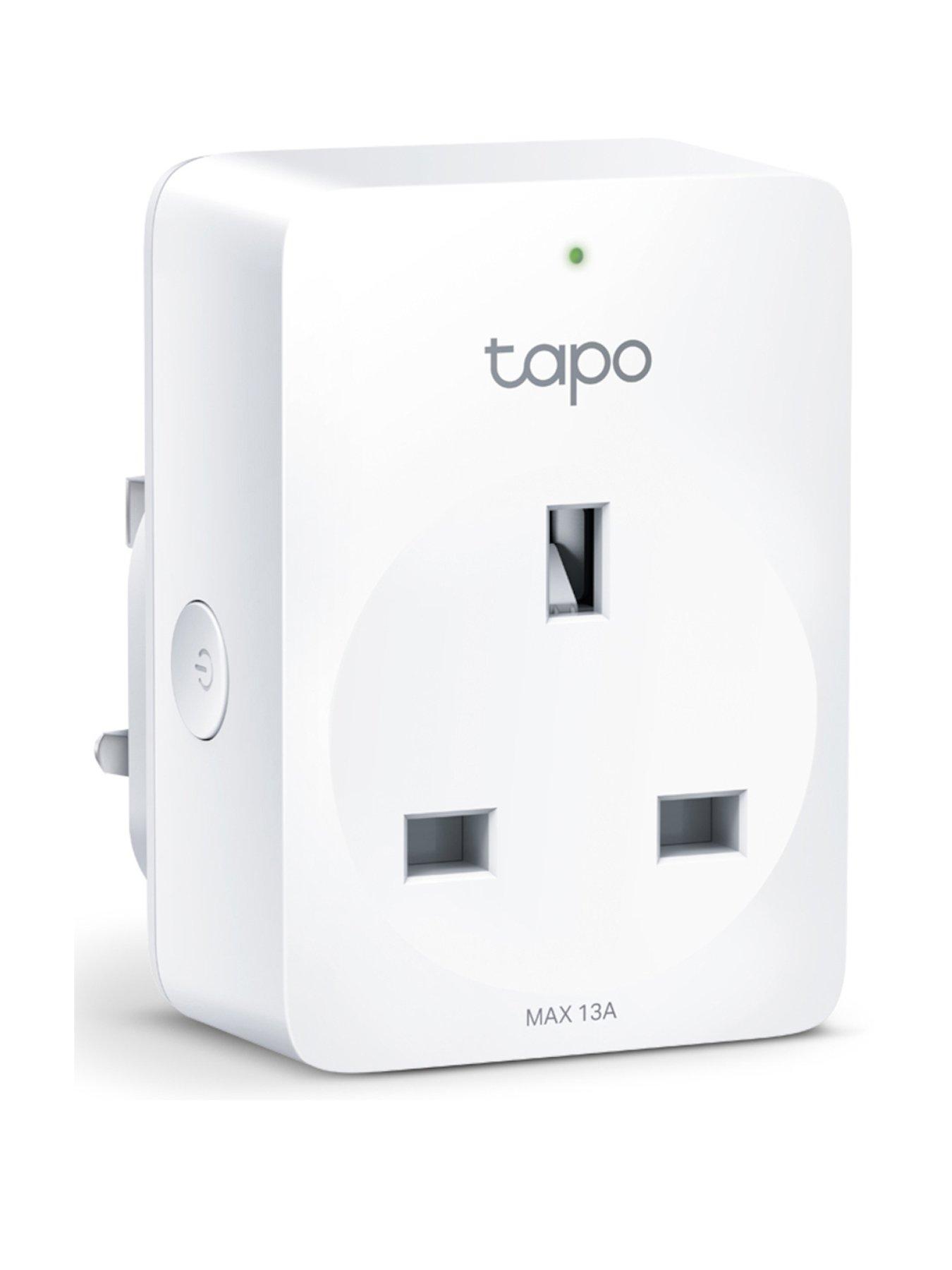 TP Link Tapo P100 Smart Plugs, Remote Control, Schedule  &  Timer, Away Mode, Works with Alexa  &  Google