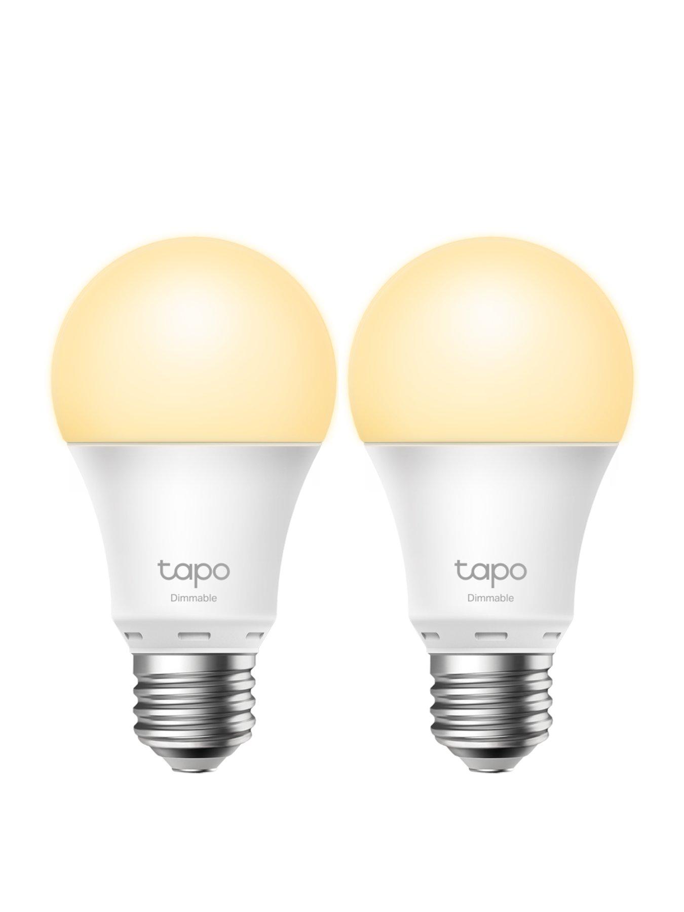 TP Link Tapo L510E Smart WiFi LED Light Bulb, E27, Dimmable Soft Warm White, Remote Control, No Hub Required