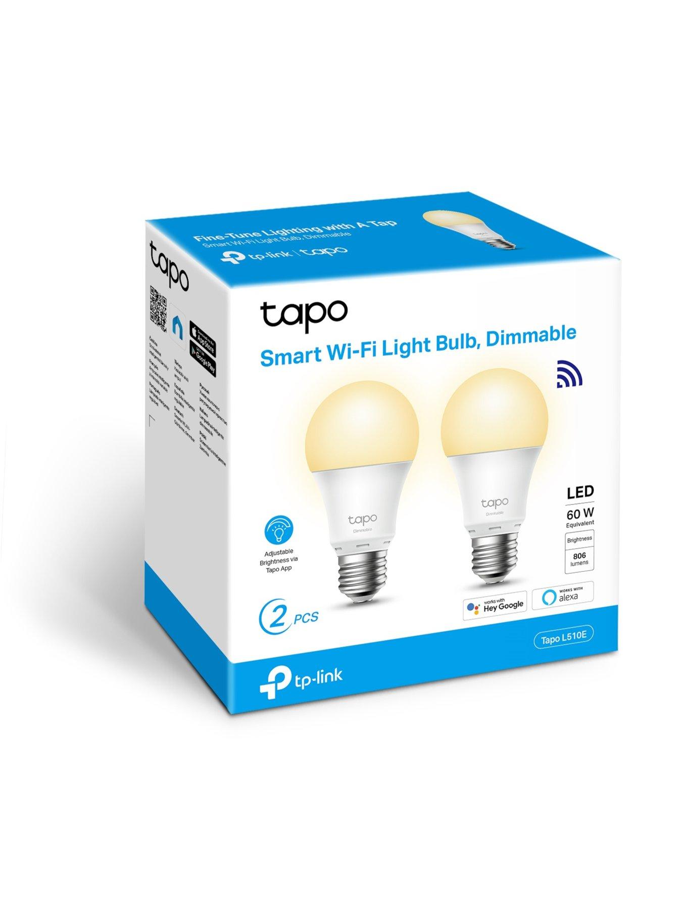 image of tp-link-tapo-l510e-2-pack-smart-e27-dimmable-soft-warm-white-remote-control-no-hub-required
