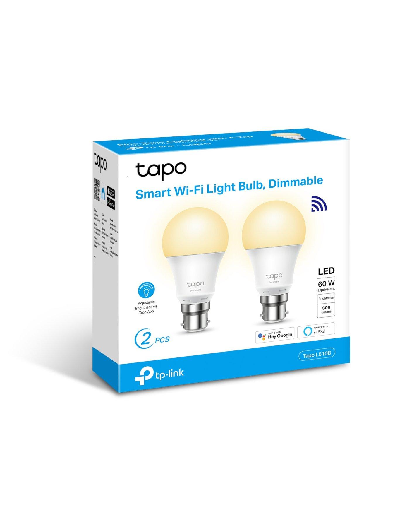  image of tp-link-tapo-l510b-2-pack-smart-e27-dimmable-soft-warm-white-remote-control-no-hub-required