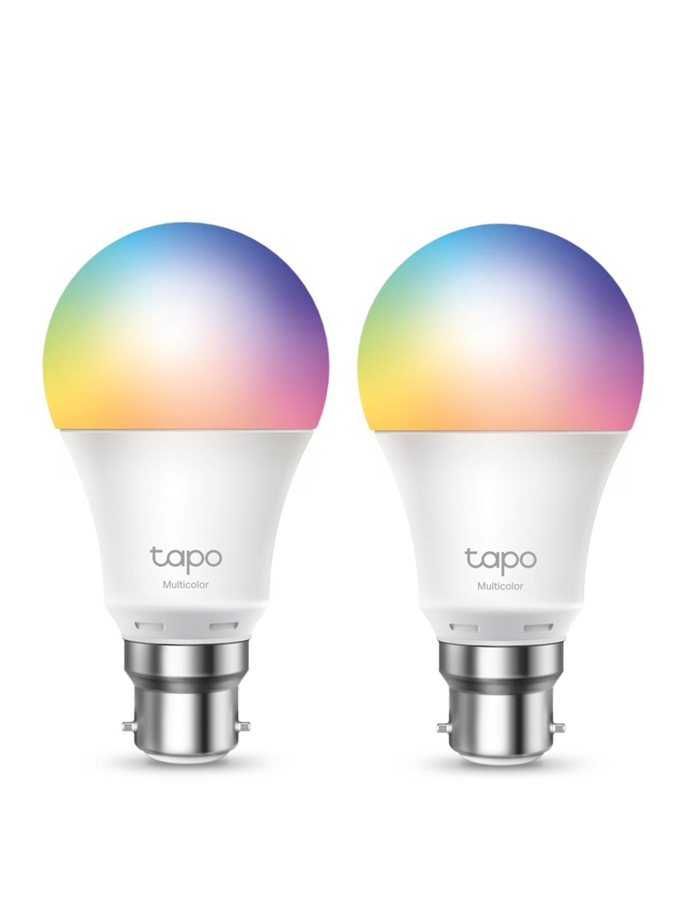tp-link-tapo-l530b-2-pack-smart-b22-multicolour-amp-dimmable-led-bulb-806-lumens-schedule-amp-timer